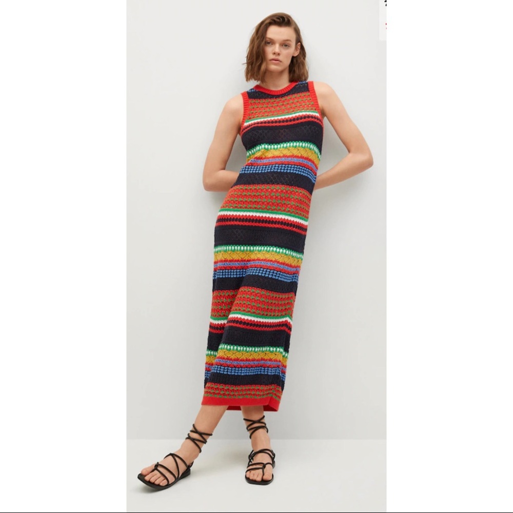 MANGO Knit cotton-blend dress (NWT)